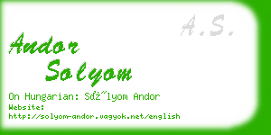 andor solyom business card